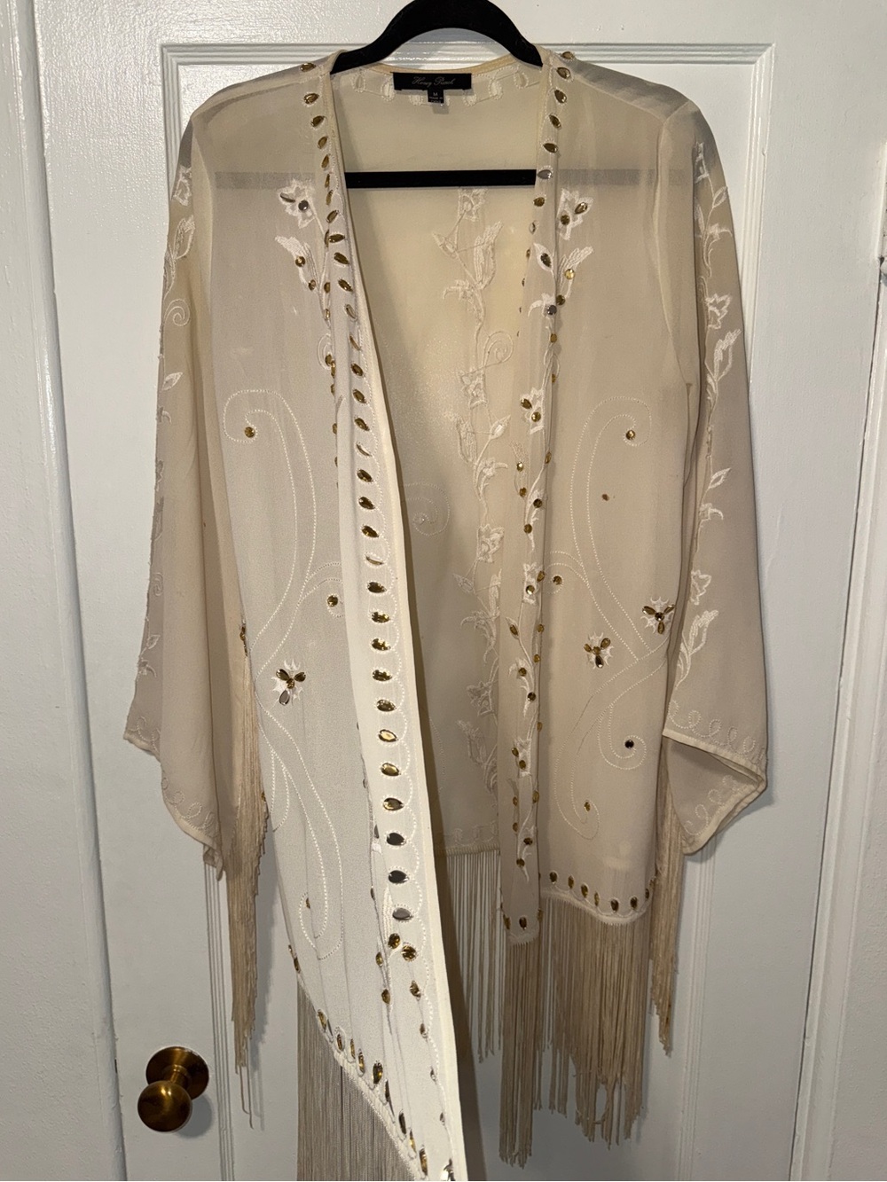 Rhinestone Fringe Kimono